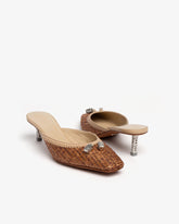 Gcds Monogram Rafia Logo Chain Mules - Archive | GCDS