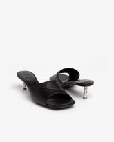 Leather Logo Chain Sandals - Women