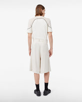 Linen Blend Pleated Oversized Bermuda - Archive | GCDS