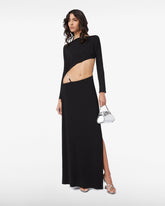 Asymmetrical Knit Long Dress - Archive | GCDS