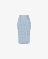 Gcds Monogram Denim Pencil Skirt - Women