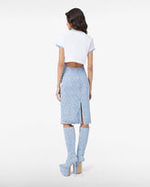 Gcds Monogram Denim Pencil Skirt - Women