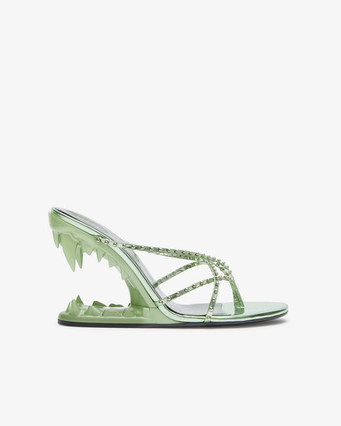 Studded Morso Thong Sandals Metallic Green | GCDS Official Website
