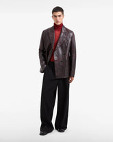 Leather Double Breasted Blazer - Men’s Jackets, Coats and Blazers  | GCDS