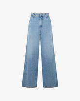 Stone Washed Denim Trousers - Women