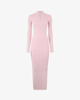 Ribbed Half Zip Long Dress - Women