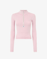 Ribbed Half Zip Turtleneck - Women