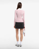 Ribbed Collared Sweater - Women