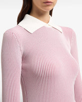 Ribbed Collared Sweater - Women