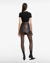 Rub-Off Leather Pleated Mini Skirt - Women