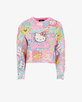 Maglione cropped con stampa Hello Kitty Kawaii - Abbigliamento Donna | GCDS