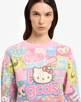 Maglione cropped con stampa Hello Kitty Kawaii - Abbigliamento Donna | GCDS