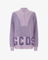 Maglione a coste con logo e zip - Abbigliamento Donna | GCDS