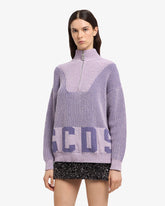 Maglione a coste con logo e zip - Abbigliamento Donna | GCDS