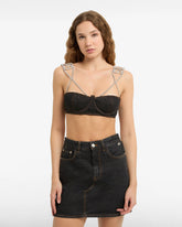 Choker Denim Bra - ALL PRODUCT DISCOUNT | GCDS