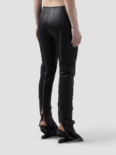 Zipper Leather Skinny Trousers - Black | GCDS