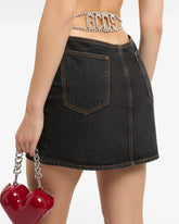 Choker Denim Skirt - Women