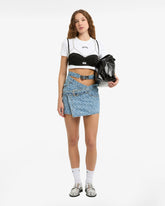 Belted Monogram Denim Skirt - Women