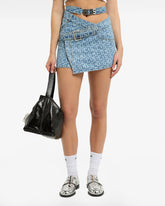 Belted Monogram Denim Skirt - Women