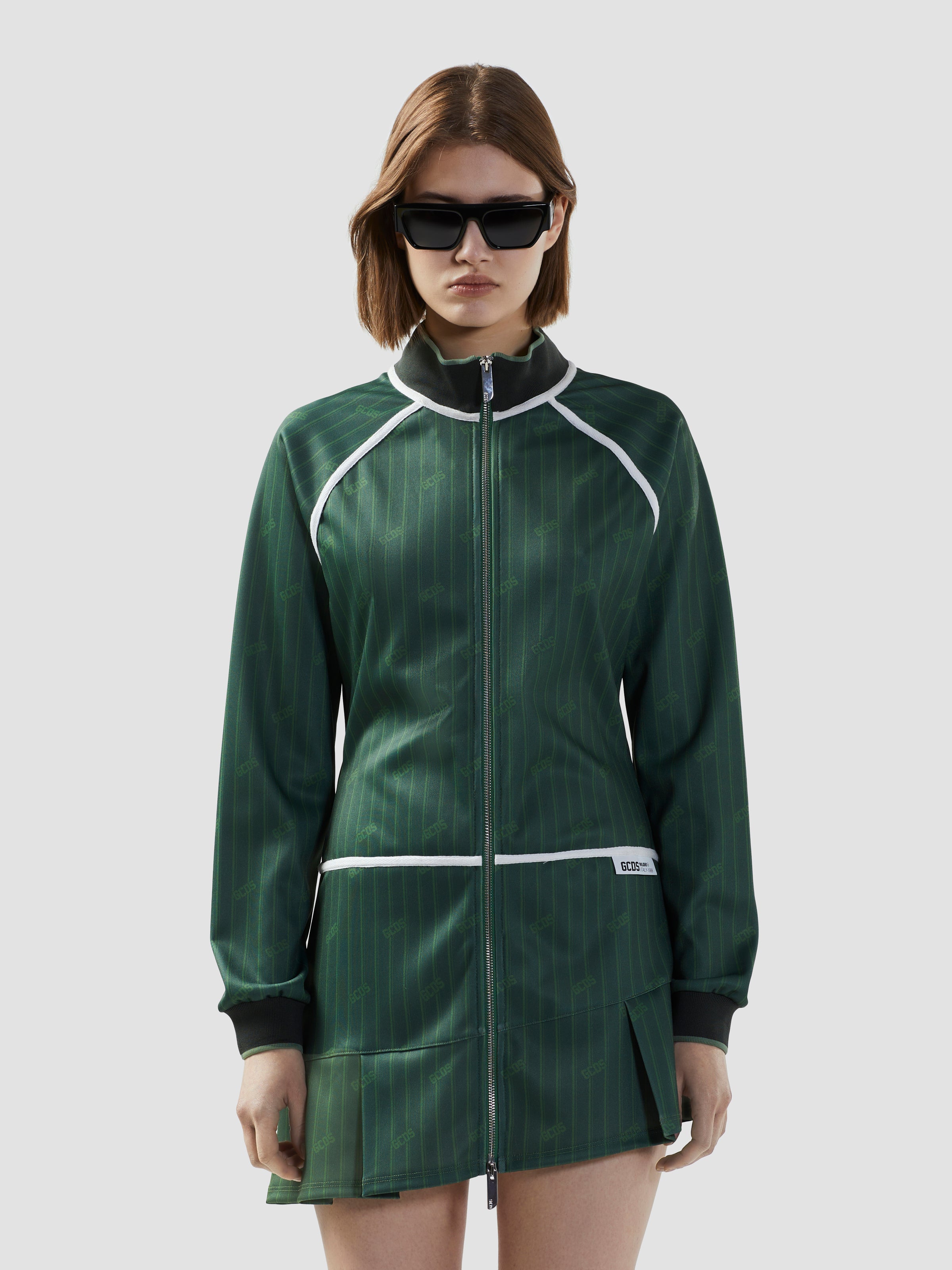 GCDS | Pinstripe Full Zip Mini Dress GCDS | Pinstripe Full Zip Mini Dress