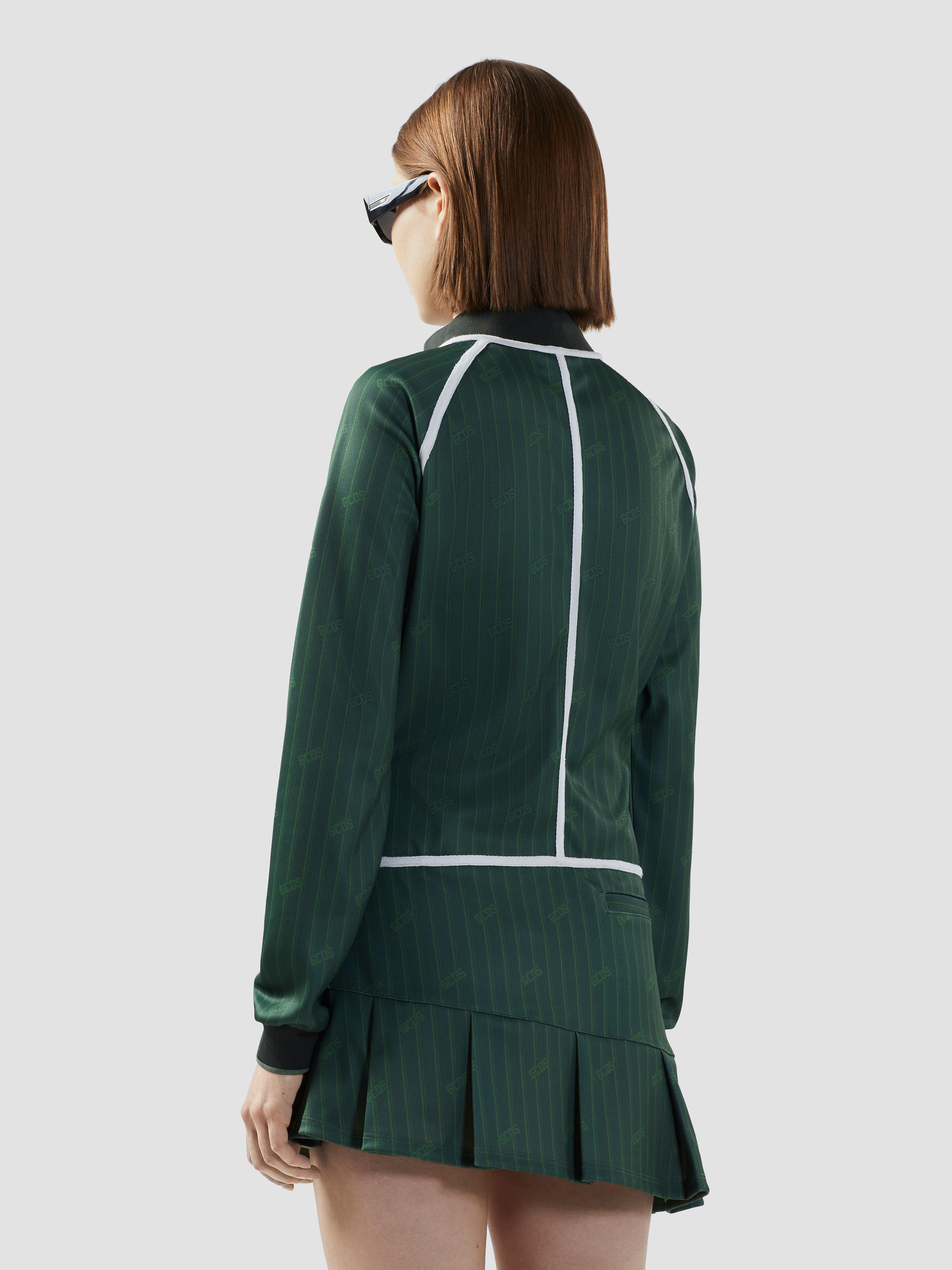 Gcds | Pinstripe Full Zip Mini Dress Gcds | Pinstripe Full Zip Mini Dress