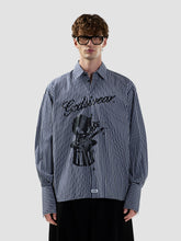 Camicia over a righe con stampa magic effetto crackle - Abbigliamento Uomo | GCDS