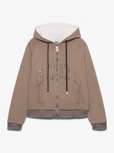 Felpa con cappuccio e full zip con maniche raglan e logo GCDS - Abbigliamento Donna | GCDS