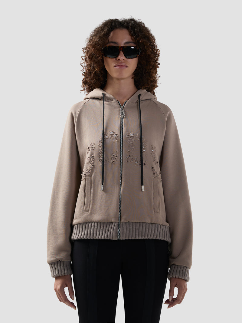 Felpa GCDS fullzip in nylon 