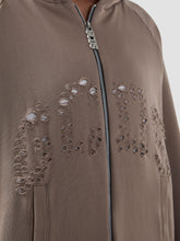 Felpa con cappuccio e full zip con maniche raglan e logo GCDS - Abbigliamento Donna | GCDS