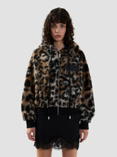 Felpa con cappuccio e full zip animalier - Abbigliamento Donna | GCDS