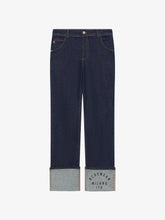 Pantaloni regular in denim con risvolto - Abbigliamento Donna | GCDS