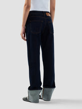 Pantaloni regular in denim con risvolto - Abbigliamento Donna | GCDS