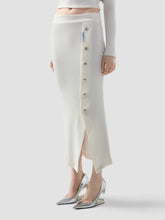 Gonna lunga a costine con bottoni a pressione - Abbigliamento Donna | GCDS