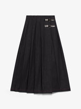 Gonna lunga plissettata in denim - Abbigliamento Donna | GCDS