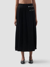 Gonna lunga plissettata in denim - Abbigliamento Donna | GCDS