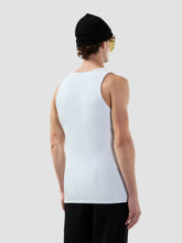 Ribbed Logo Lounge Tank Top - White | GCDS