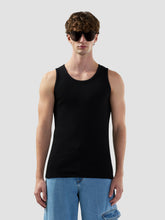 Ribbed Logo Lounge Tank Top - Black | GCDS