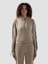 Felpa con cappuccio in scuba con bande logo - Abbigliamento Donna | GCDS