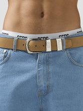 Suede Logo Belt - Beige | GCDS