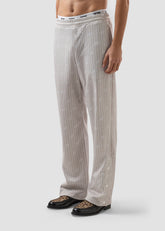 Pinstripe Track Pants with All-Over Logo - ALL FULL PRICE | GCDS