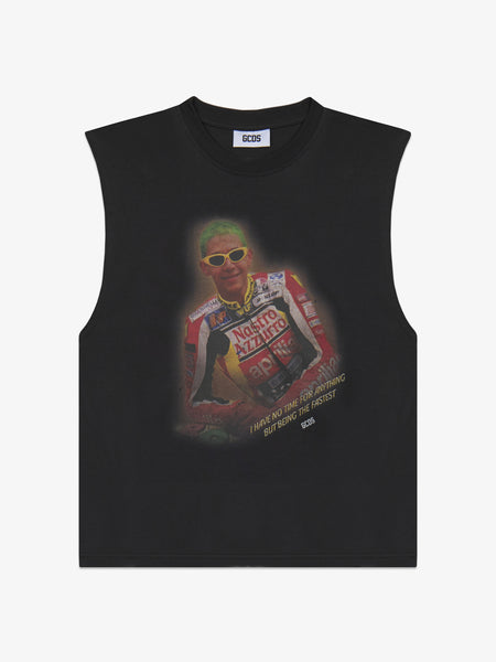 VR46 Sleeveless T-shirt Black | GCDS Official Website