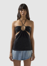 Crochet Logo Cut-Out Halter Top - ALL FULL PRICE | GCDS