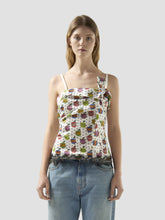 Top a fascia con stampa "Apple" all over e fiocco - Abbigliamento Donna | GCDS