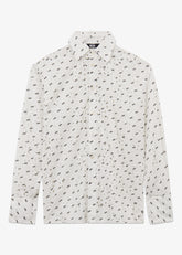 Embroidered Shirt with All-Over Logo - ALL FULL PRICE | GCDS