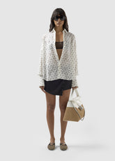 Embroidered Shirt with All-Over Logo - ALL FULL PRICE | GCDS