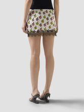 Minigonna in satin con stampa "Apple" all-over - Abbigliamento Donna | GCDS