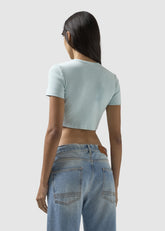 Ribbed Logo Lounge Crop T-shirt - ALL FULL PRICE | GCDS