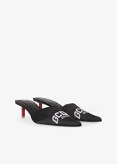 Cube Heel Mule - Black | GCDS