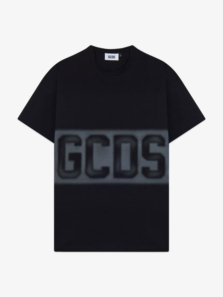 Oversized T-Shirt with Spray Logo Black | GCDS Sito Ufficiale