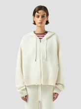 Knitted Zip-Up Hoodie - Bone | GCDS